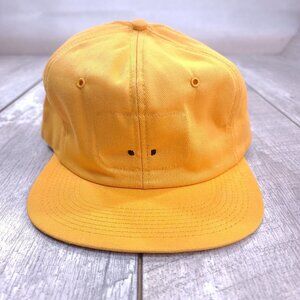 Vintage K-Brand Blank Trucker Hat Baseball Cap Yellow USA Made No Patch